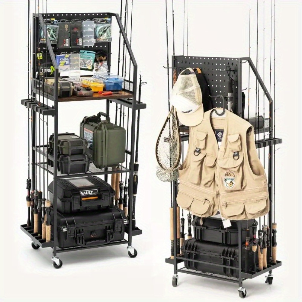 Fishing Equipment Holder - Fishing Rod Holders for Garage Fishing