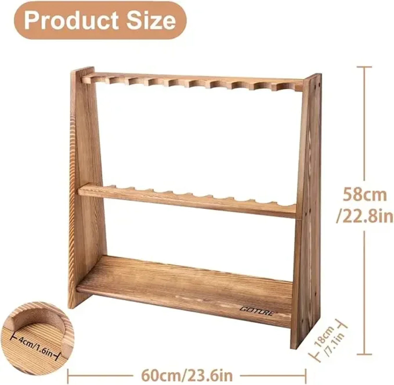Goture Carbonized Pine Wood Fi - огляд і ціна Fishing Equipment Holder